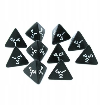 Кубики Dolity 10 шт. D4, 4-сторонний рулон.