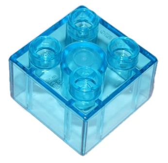 LS NOWE LEGO DUPLO KLOCEK PODSTAWOWY 2x2 LUKSFER Transparent Light Blue