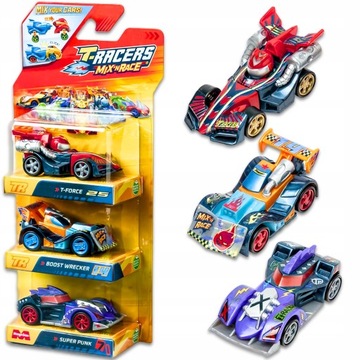 T-RACERS MIX 'N RACE - 3 mini auta: T-Force, Boost Wrecker, Super Punk