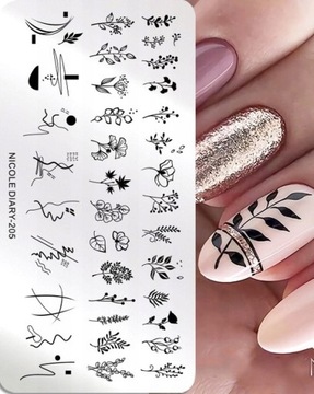 ШТАМПЫ ДЛЯ НОГТЕЙ ЛИСТЬЯ Nicole Diary-205