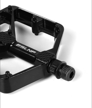 PEDAŁY ROWEROWE metalowe platformowe czarne aluminiowe MOCNE MTB PINY 9/16