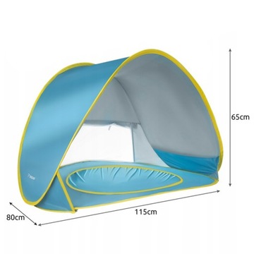 Пляжная палатка Самоскладывающаяся ширма POP-UP 2в1 с бассейном, Детский бассейн + Сумка
