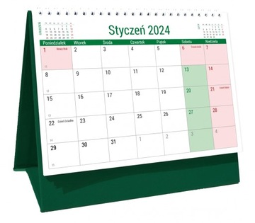 Kalendarz 2024 PLANO stojący NA NOTATKI DUŻY