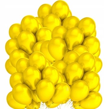 Balony Metaliczne zółtym Ślub Urodziny Duże 100sz