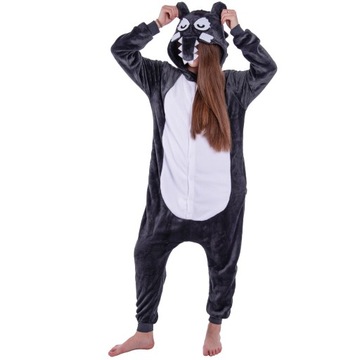 WILK PIŻAMA Kigurumi Onesie Przebranie Kombinezon Damski Męski S 146-154 cm