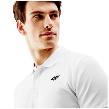 МУЖСКАЯ ФУТБОЛКА ПОЛО 4F ОБЫЧНАЯ СПОРТИВНАЯ ФУТБОЛКА ПОЛО, ХЛОПОК, ПУГОВИНЫ L