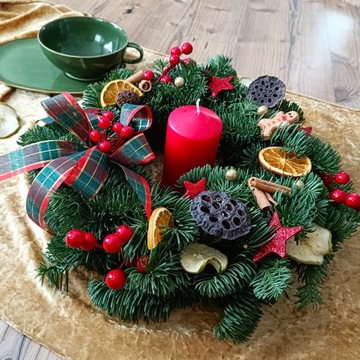 БОЛЬШОЙ РОЖДЕСТВЕНСКИЙ ВЕНОК XXL 60 СМ С ПОДСВЕТКОЙ