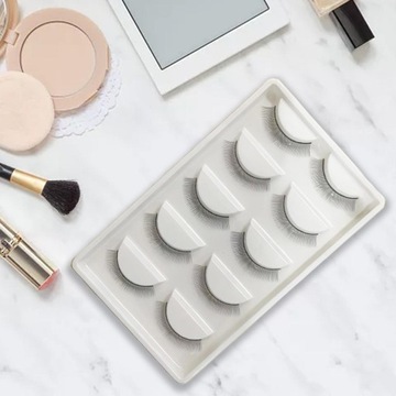 5 пар полосок для наращивания ресниц Practice Lashes 8 мм белого цвета