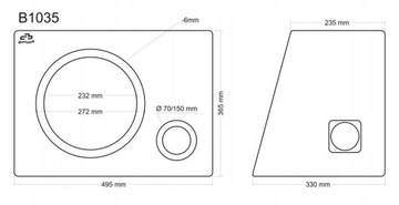 BASS BOX 25 см 35 л BASSREFLEX B1035 10 дюймов