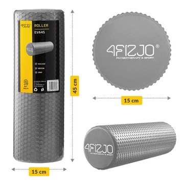 РОЛИК ДЛЯ МАССАЖА СПИНЫ НОГ РОЛИКОВЫЙ МАССАЖЕР СЕРЫЙ 45