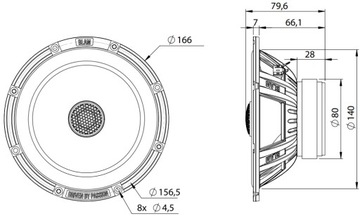Blam 165EC głosniki samochodowe 165mm 2 Ohm
