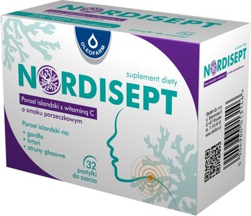 NORDISEPT porost islandzki z wit. C 32 pastylki
