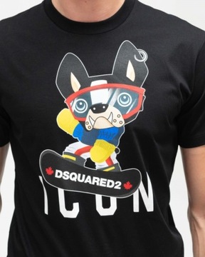DSQUARED2 unikatowy męski t-shirt koszulka NERO XL