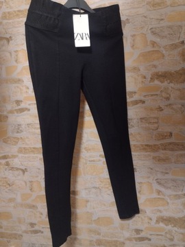 (36/S) ZARA/Czarne legginsy, spodnie, rurki