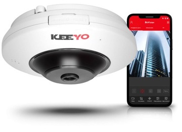 Kamera FISHEYE IP bezprzewodowa KEEYO LV-P-IP4M2FE 4Mpx IR 25m 180 stopni