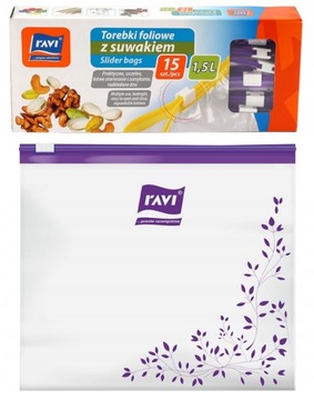 TOREBKI WORECZKI WIELORAZOWE Z SUWAKIEM 1,5L 15SZT