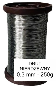 DRUT NIERDZEWNY do węzy i ramek 0,3 mm 250g