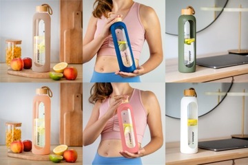 Butelka Bidon Szklany na wodę, sok, napoje 1000ml Wessper Activemax 1l