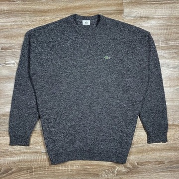 LACOSTE Sweter Wełniany Męski Logowany r. 7