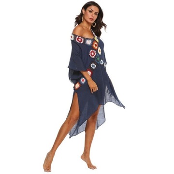 PAREO TUNIKA PLAŻOWA AŻUR KORONKOWA SUKIENKA BOHO