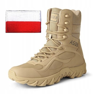 Buty wysokie Wojskowe Buty Taktyczne 43 khaki