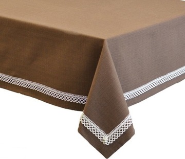 Obrus Plamoodporny 140x300 Koronka Az-135 brąz