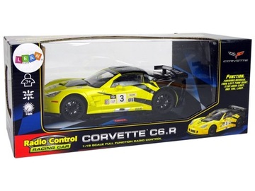 Спортивный гоночный автомобиль с дистанционным управлением 1:18 Corvette C6.R Желтый 2,4 G Фары