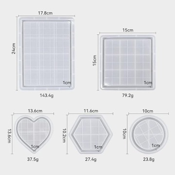 СИЛИКОНОВАЯ ФОРМА ДЛЯ ПОЛИМЕРНОЙ ШТУКАТУРКИ НАБОР МОЛ, 5 ПРЕДМ. БОЛЬШАЯ МОЙКА ДЛЯ ПОДДОНА