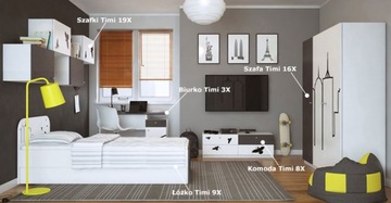 SZAFKA WISZĄCA DZIECIĘCA ŚCIENNA BIAŁO GRAFITOWA