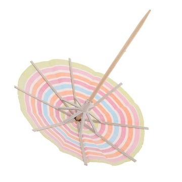 2x100 szt. Koło w kropki Parasol Tropikalne koktajlowe wykałaczki do jedzenia