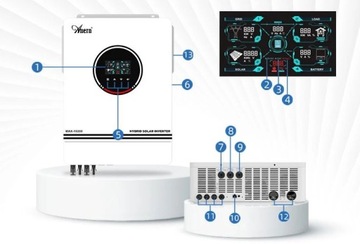 10 кВт солнечный инвертор 10200 Вт автономный гибридный гибрид 48 В двойной 2 x MPPT