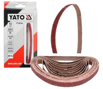 TAŚMA ŚCIERNA BEZKOŃCOWA dla YT-09741 P80 10x330mm 10 szt. YATO YT-09744
