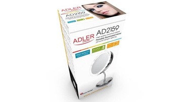 Зеркало Adler AD 2159 LED с подсветкой, стоящее на косметической ножке