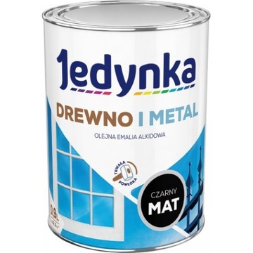 FARBA DO DREWNA I METALU CZARNY MAT 0.9L EMALIA AL