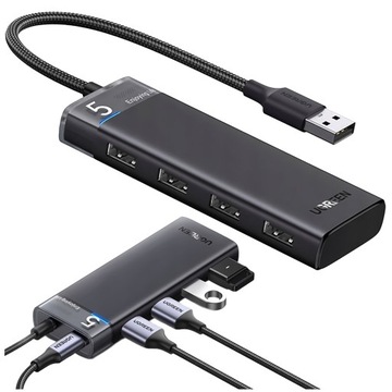 UGREEN ADAPTER HUB USB-A 3.0 DO 4 X USB-A 3.0 5GB/S Z KABLEM 20CM 0,2M