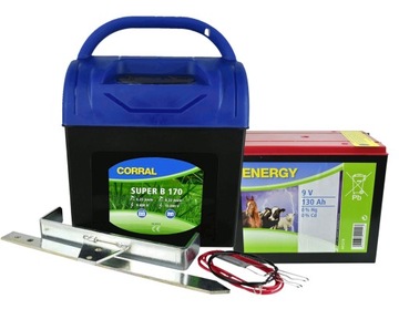 PASTUCH ELEKTRYZATOR CORRAL B170+BATERIA 9V 130Ah