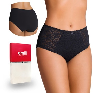 EMILI Norma Koronkowe Figi Bawełna Czarny L