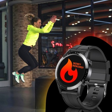 ZEGAREK SMARTWATCH MĘSKI ROZMOWY MENU PL WODOODPORNY TRYBY SPORTOWE ZDROWIE