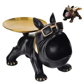 NORDIC BULDOG FRANCUSKI RZEŹBA FIGURKA PSA STATUA NA KLUCZE PODSTAWKA TACA