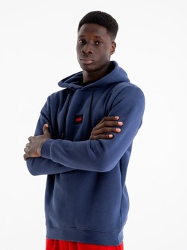 BLUZA Z KAPTUREM MĘSKA KANGUR BAWEŁNA WYGODNA GRANATOWA Jigga Wear Badge XL