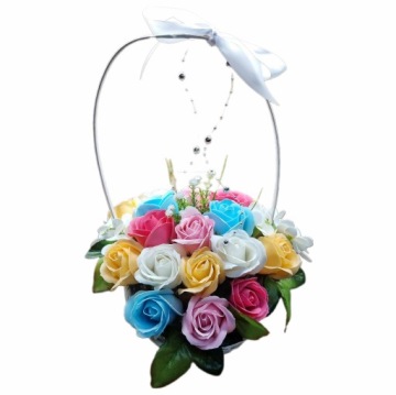 Букет подарочная корзина мыльные розы АРОМАТНЫЙ ПОДАРОК ​​НА ДЕНЬ РОЖДЕНИЯ ТОППЕР ПИК