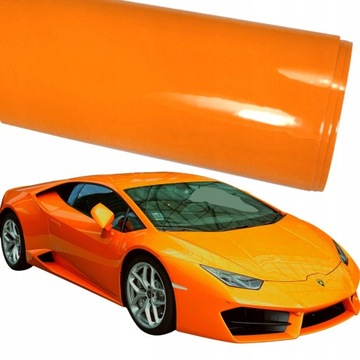 FOLIA SAMOCHODOWA POMARAŃCZ POŁYSK NA AUTO 50cm