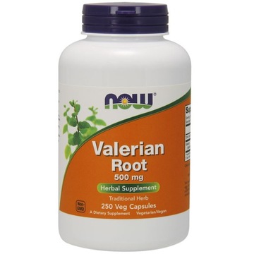NOW Valerian Root 500MG 250CAP WALERIANA WSPARCIE SNU PRZECIWLĘKOWE