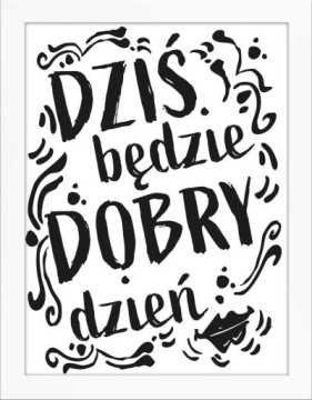 NOWOCZESNY OBRAZ Z NAPISAMI NA ŚCIANĘ CYTATY RAMA