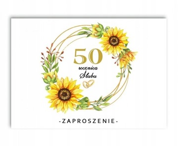 Zaproszenia 10, 25, 50 rocznica Ślubu + koperta