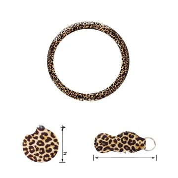 POKROWIEC NA KIEROWNICĘ SAMOCHODOWĄ LEOPARD AKCESORIA TKANINA KOBIETA UCHWYT NA KLUCZE DEKORACJA