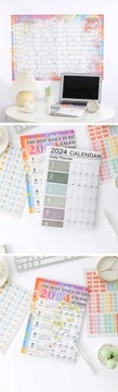 New 2024 Calendar Planner Sheet Kawaii Wall Hanging Calendar Yearly