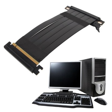 УДЛИНИТЕЛЬ КАБЕЛЯ PCI-E4.0 RISER 20 СМ, ЧЕРНЫЙ