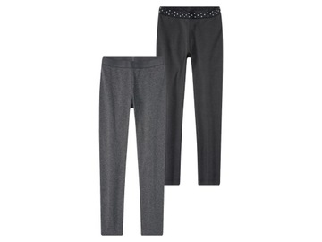 Legginsy dziewczęce, BAWEŁNA, 2 pary, 122/128
