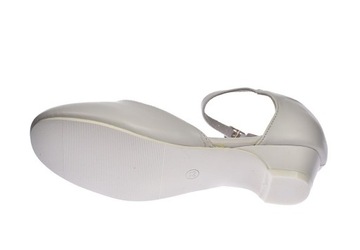 Белые балетки на высоком каблуке для первого причастия, размер 60/24. 37